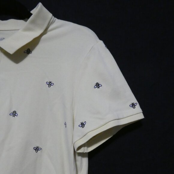 CROFT & BARROW | large | Yellow Polo Short Sleeve With Embroidered Bees All Over - Picture 5 of 16